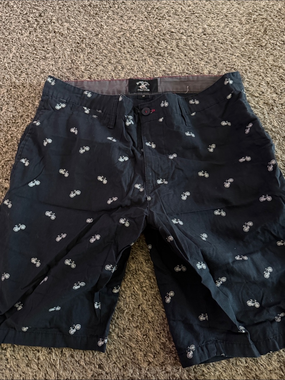 Beverly Hills Polo Club Black Bicycle Print Chinos